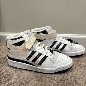 Adidas Forum Mid White and Black Sneakers